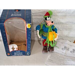Vintage Disney Goofy Santas Best Animated Ornament With Box & Instructions